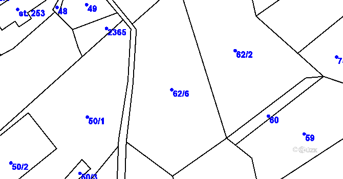 Parcela st. 62/6 v KÚ Vysoké nad Jizerou, Katastrální mapa