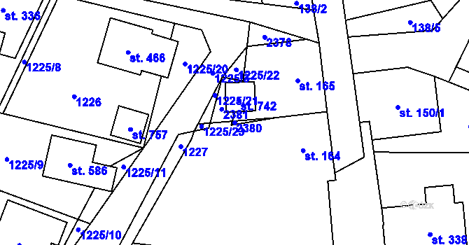 Parcela st. 2380 v KÚ Vysoké nad Jizerou, Katastrální mapa