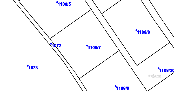 Parcela st. 1108/7 v KÚ Vysoké nad Jizerou, Katastrální mapa