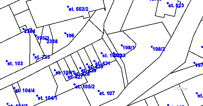 Parcela st. 105/3 v KÚ Vysoké nad Jizerou, Katastrální mapa