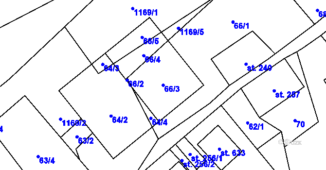 Parcela st. 66/3 v KÚ Vysoké nad Jizerou, Katastrální mapa
