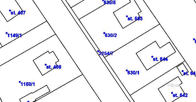 Parcela st. 2254/7 v KÚ Vysoké nad Jizerou, Katastrální mapa