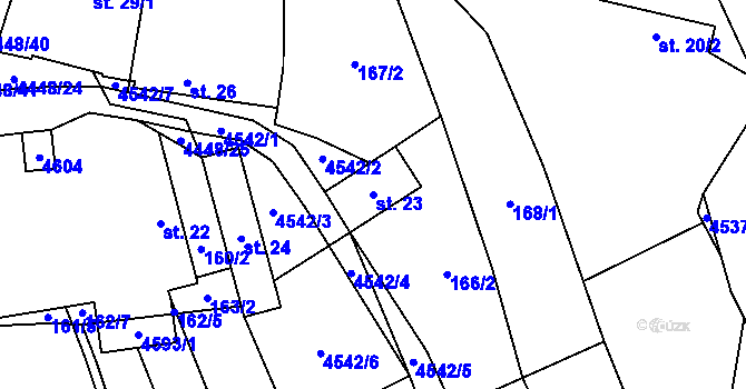 Parcela st. 23 v KÚ Vysoké Pole, Katastrální mapa