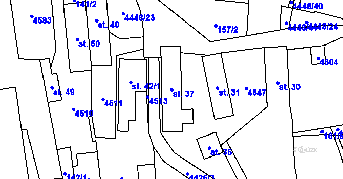Parcela st. 37 v KÚ Vysoké Pole, Katastrální mapa