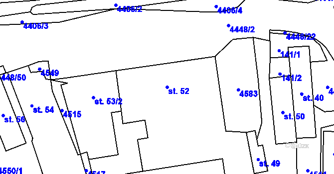 Parcela st. 52 v KÚ Vysoké Pole, Katastrální mapa