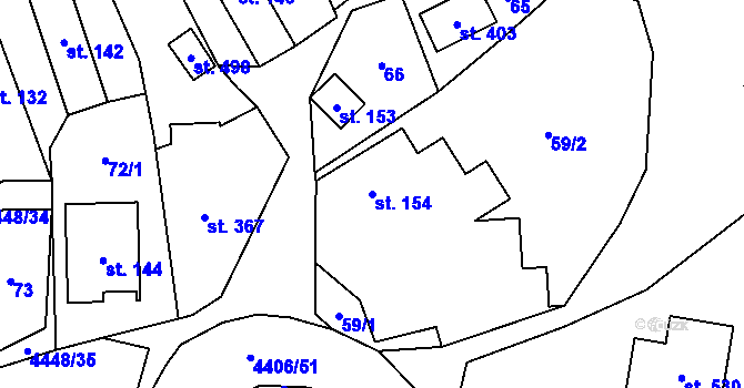 Parcela st. 154 v KÚ Vysoké Pole, Katastrální mapa