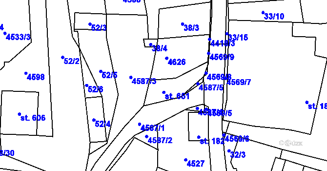 Parcela st. 181 v KÚ Vysoké Pole, Katastrální mapa