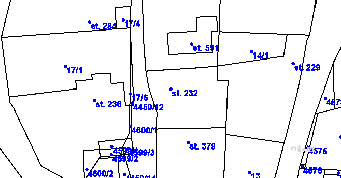 Parcela st. 232 v KÚ Vysoké Pole, Katastrální mapa