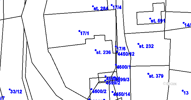 Parcela st. 236 v KÚ Vysoké Pole, Katastrální mapa