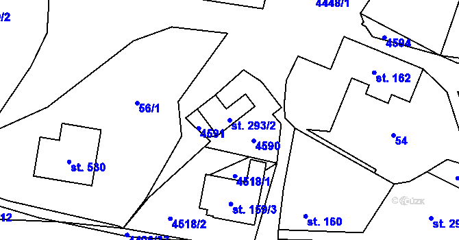 Parcela st. 293/2 v KÚ Vysoké Pole, Katastrální mapa