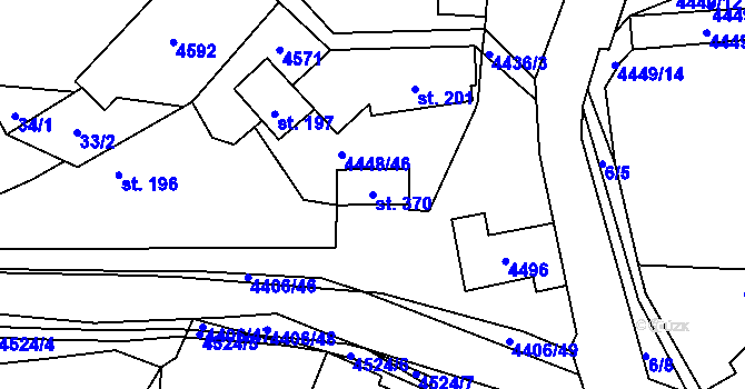 Parcela st. 370 v KÚ Vysoké Pole, Katastrální mapa