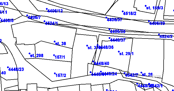 Parcela st. 372 v KÚ Vysoké Pole, Katastrální mapa