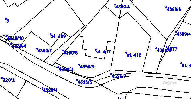 Parcela st. 417 v KÚ Vysoké Pole, Katastrální mapa