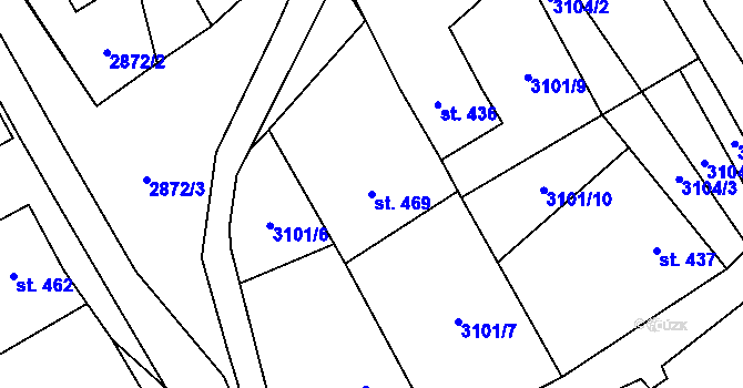 Parcela st. 469 v KÚ Vysoké Pole, Katastrální mapa