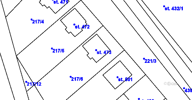 Parcela st. 473 v KÚ Vysoké Pole, Katastrální mapa