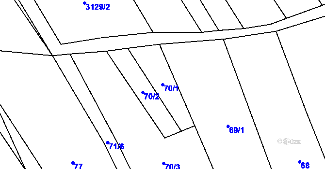 Parcela st. 70/1 v KÚ Vysoké Pole, Katastrální mapa