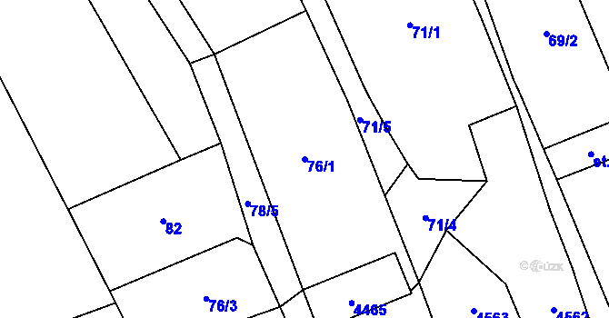 Parcela st. 76/1 v KÚ Vysoké Pole, Katastrální mapa