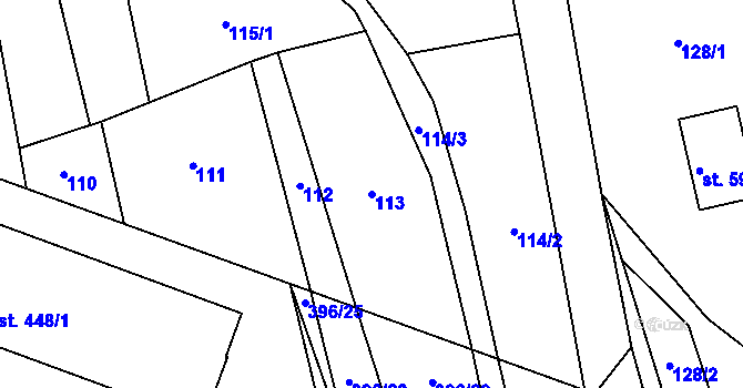Parcela st. 113 v KÚ Vysoké Pole, Katastrální mapa