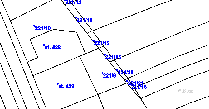 Parcela st. 221/15 v KÚ Vysoké Pole, Katastrální mapa