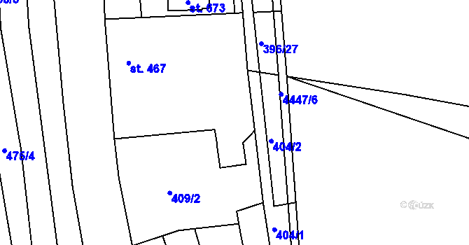 Parcela st. 409/1 v KÚ Vysoké Pole, Katastrální mapa