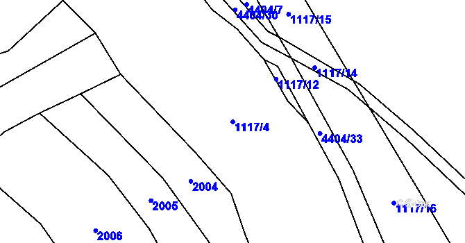 Parcela st. 1117/4 v KÚ Vysoké Pole, Katastrální mapa