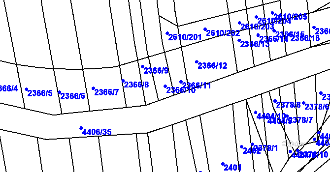 Parcela st. 2366/10 v KÚ Vysoké Pole, Katastrální mapa