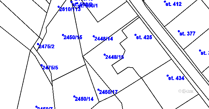 Parcela st. 2448/15 v KÚ Vysoké Pole, Katastrální mapa