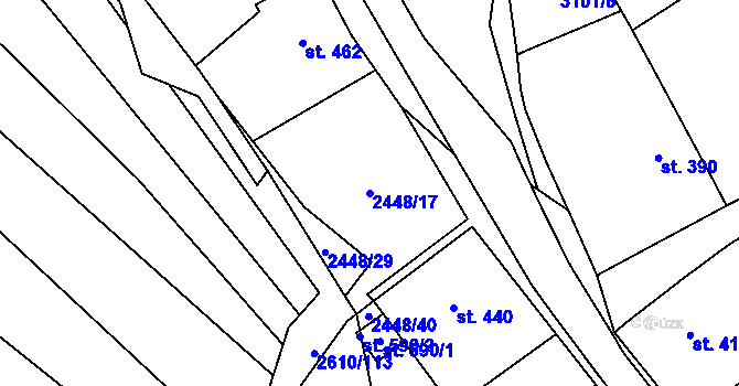 Parcela st. 2448/17 v KÚ Vysoké Pole, Katastrální mapa