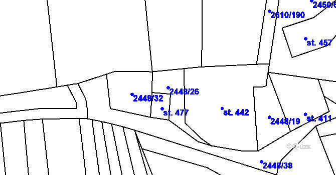 Parcela st. 2448/26 v KÚ Vysoké Pole, Katastrální mapa