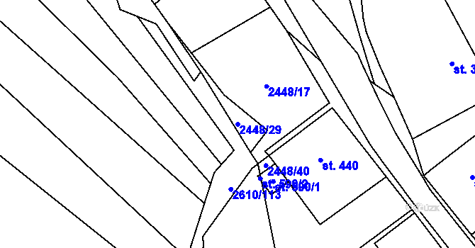 Parcela st. 2448/29 v KÚ Vysoké Pole, Katastrální mapa