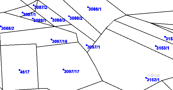 Parcela st. 3097/1 v KÚ Vysoké Pole, Katastrální mapa