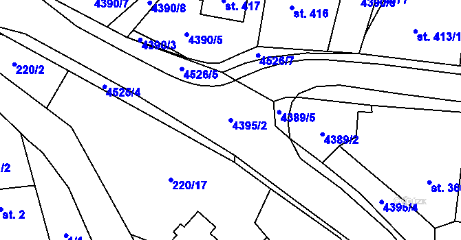 Parcela st. 4395/2 v KÚ Vysoké Pole, Katastrální mapa