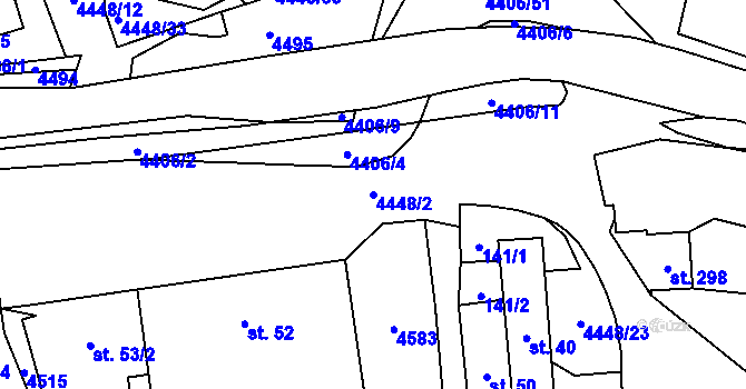 Parcela st. 4448/2 v KÚ Vysoké Pole, Katastrální mapa