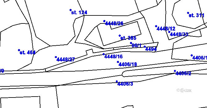 Parcela st. 4448/16 v KÚ Vysoké Pole, Katastrální mapa