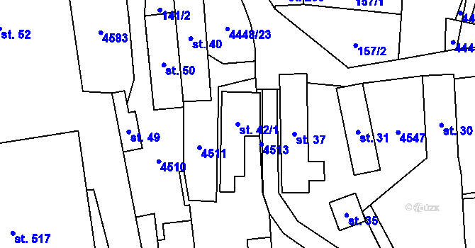 Parcela st. 42/1 v KÚ Vysoké Pole, Katastrální mapa