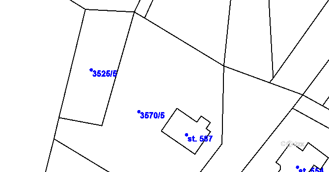 Parcela st. 3570/15 v KÚ Vysoké Pole, Katastrální mapa