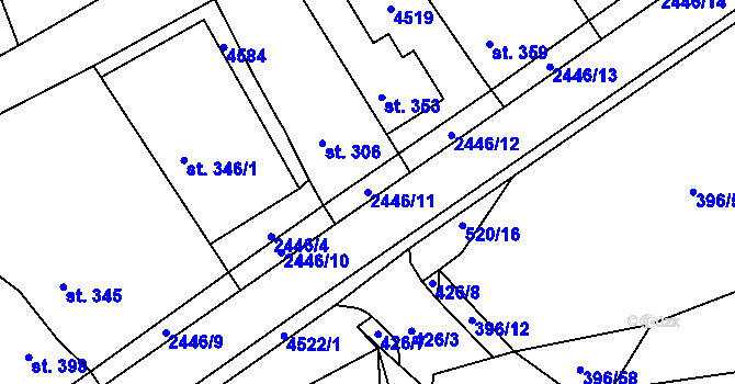Parcela st. 2446/11 v KÚ Vysoké Pole, Katastrální mapa