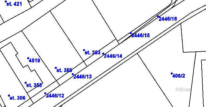 Parcela st. 2446/14 v KÚ Vysoké Pole, Katastrální mapa