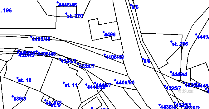 Parcela st. 4406/49 v KÚ Vysoké Pole, Katastrální mapa