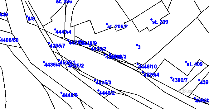 Parcela st. 4395/8 v KÚ Vysoké Pole, Katastrální mapa