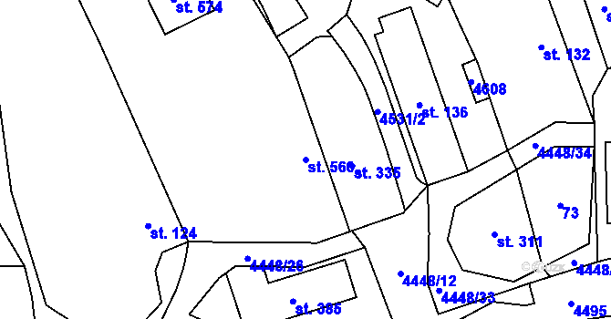 Parcela st. 560 v KÚ Vysoké Pole, Katastrální mapa