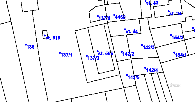 Parcela st. 566 v KÚ Vysoké Pole, Katastrální mapa