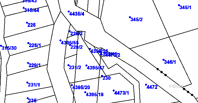 Parcela st. 4395/15 v KÚ Vysoké Pole, Katastrální mapa