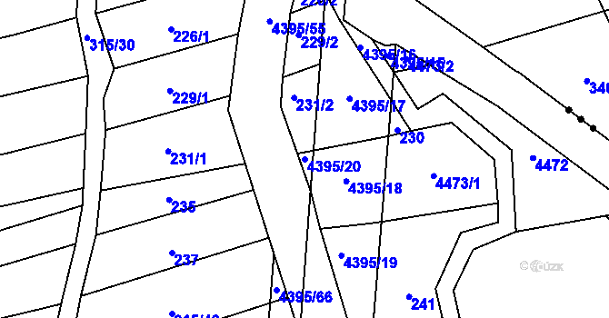 Parcela st. 4395/20 v KÚ Vysoké Pole, Katastrální mapa