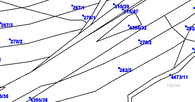 Parcela st. 4395/33 v KÚ Vysoké Pole, Katastrální mapa