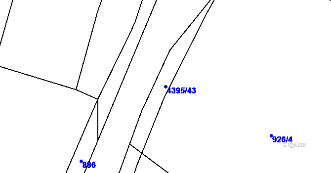 Parcela st. 4395/43 v KÚ Vysoké Pole, Katastrální mapa