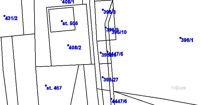 Parcela st. 396/26 v KÚ Vysoké Pole, Katastrální mapa
