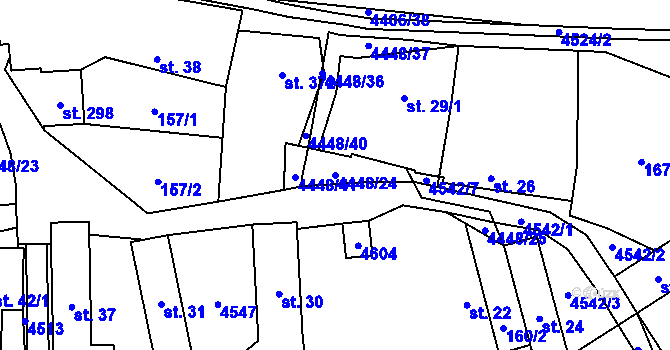 Parcela st. 4448/24 v KÚ Vysoké Pole, Katastrální mapa