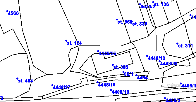 Parcela st. 4448/26 v KÚ Vysoké Pole, Katastrální mapa