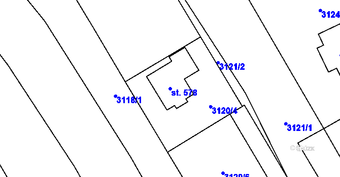 Parcela st. 578 v KÚ Vysoké Pole, Katastrální mapa